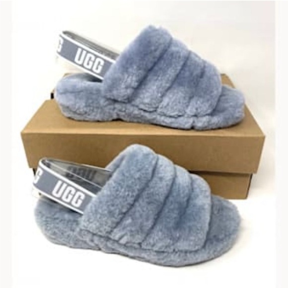 UGG Shoes - UGG Fluff Yeah Slide Slippers In Ash Fog 1095119
